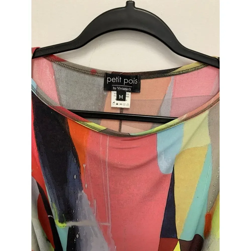 Petit Pois By Viviana G Multicolor Dress Size Medium - Picture 3 of 5